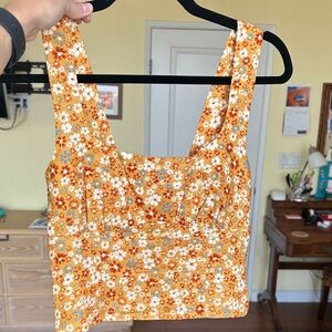 Reformation Adorable Orange Floral Top
